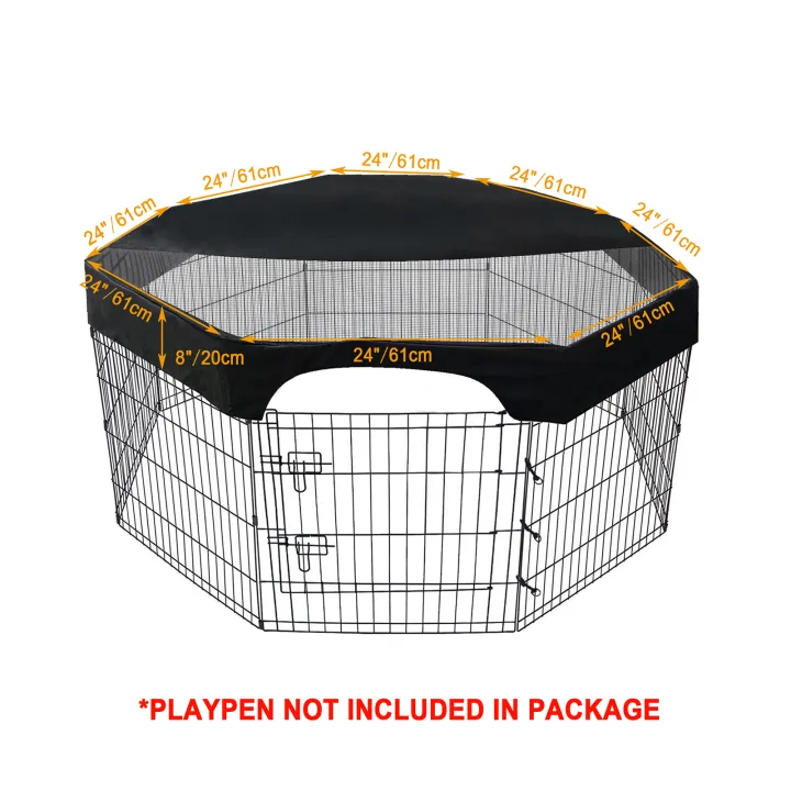 24%20Inch%20Pet%20Playpen%20Cover%208%20Panels%20Octagonal%20Pet%20Fence%20Mesh%20Cover%20Dog%20Playpen%20Sun%20Protection%20Shade%20Cover%20Waterproof%20Dog%20Playpen%20-%20Image%206