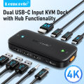 Lemorele H200  USB-C KVM Switch USB HUB 4k@60Hz Dual HDMI to HDMI 100W PD Plug And Play 480 Mbps KVM Switcher for PC Laptop. 