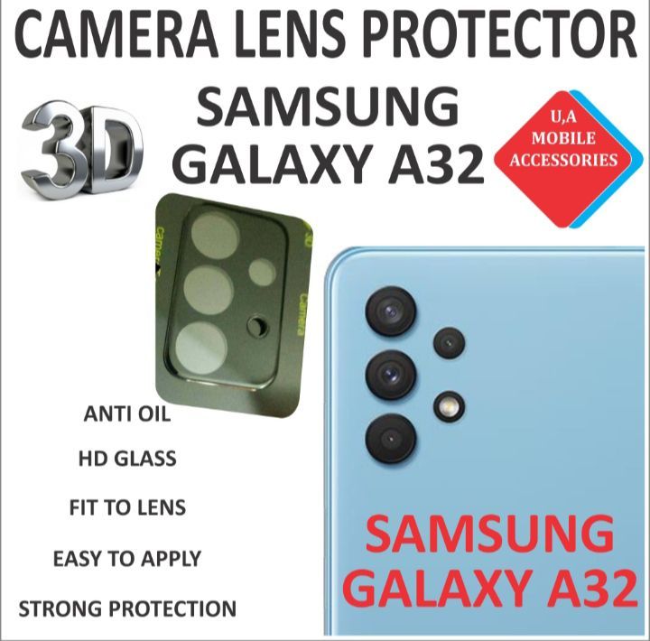 Samsung Galaxy A32 3D Back Camera Glass Lens Protector / 9H Tempered Glass Full Coverage For Samsung A32