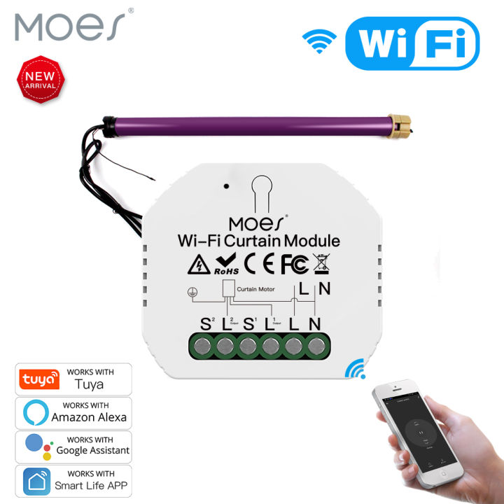 WiFi Mini Smart Curtain Switch Module Roller Blinds Shutter Motor Smart Life Tuya APP Remote Control Work with Alexa  Home