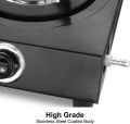 Stainless Steel Black Coated Body 3 Burner Automatic Gas Stove. 