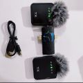 F11-2 Wireless Microphone Noise Cancelling Lavalier Mic for iPhone Android Type-C Camera. 