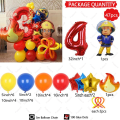 47pcs Fireman Sam Firefighter Theme Balloon Column Set Red Number 32inch Kids Boys Fireman Party Decoration Supplies Baby Shower. 