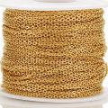 10Meters/Roll Stainless Steel Gold Chain O Shape Cross Chains for DIY Jewelry Making. 