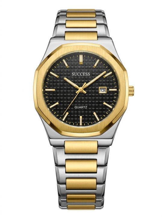 🕰️ Two-Tone Luxury Men's Wrist Watch – Gold & Silver Stainless Steel ...