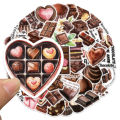 50PCS Chocolate Stickers Exquisite Handheld Materials Phone Cases Laptop Suitcases Water Cups Waterproof Stickers.