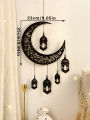 Wooden Hollow Moon and Star Lantern – DIY Ramadan Hanging Decor, Islamic Eid Mubarak Festival Decorations，Ornament Islamic . 