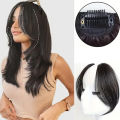 2pcs Side Bangs Synthetic Hair Extension Easy Clip In Gradient Bangs Natural Seamless Synthetic Fringe Hairpiece For Women Girls. 