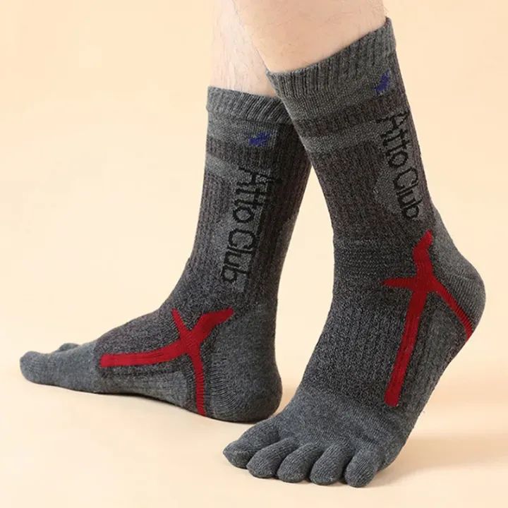 1/3%20Pairs%20Thick%20Five%20Finger%20Socks%20Sports%20Man%20Boy%20Striped%20Compression%20Terry%20Damping%20Towel%20Bottom%20Cycling%20Outdoor%20Toe%20Socks%20Short%20-%20Image%203