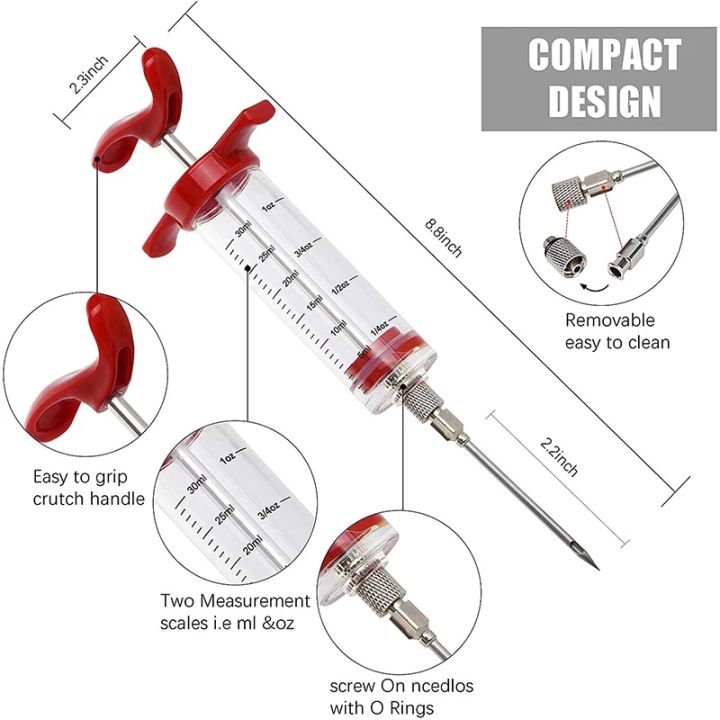 Meat%20Injector%20Syringe%20With%203%20Marinade%20Injector%20Needles%20for%20BBQ%20Grill%20Turkey%20Injector%20Kit%20Marinade%20Flavor%20Injector%20-%20Image%202