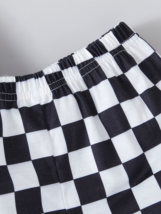 Boys%20summer%20casual%20and%20comfortable%20round%20neck%20short%20sleeved%20T-shirt+checkered%20shorts%20sports%20two-piece%20set%20-%20Image%205