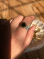 Bvlgari CZ Black stone Ring For Women. 