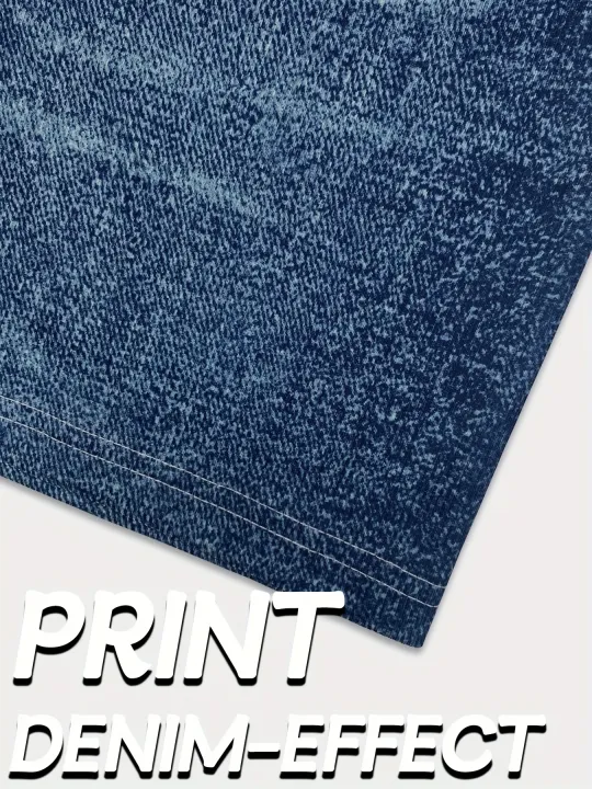 Plus%20Size%20High%20Waisted%20Bike%20Shorts%20Women's%20Faux%20Denim%20Printed%20Stretch%20Leggings%20Comfortable%20Casual%20Fashion%20-%20Image%205