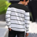 2024 New O-neck Cotton Pullover Men's Sweater Striped Casual Autumn and Winter High Quality Knitted Sweaters for Men. 