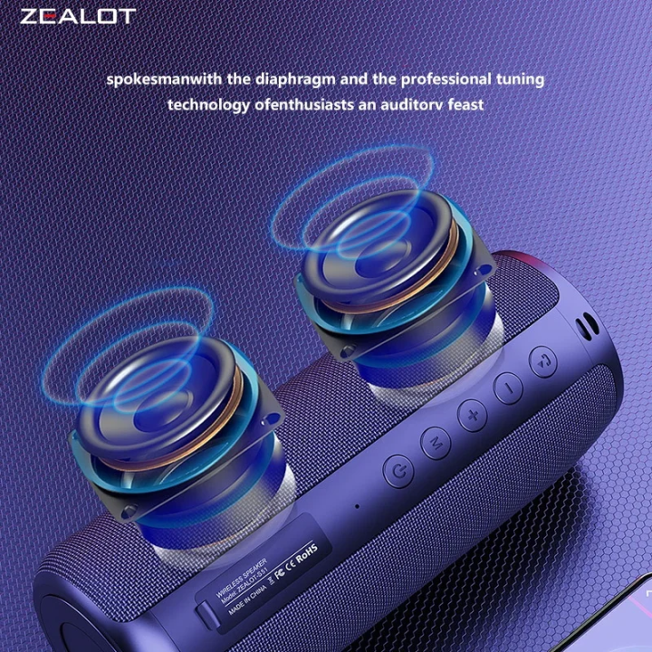 Zealot%20-S51%20Wireless%20Speakers,%20Outdoor%20Portable%20Subwoofer%20Speaker%20,Waterproof%20IPX%205,%20,%20Dual%20Pairing,1800mAh%20-%20Image%204