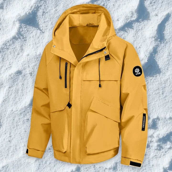 Men's Single Outdoor Windbreaker Jacket Autumn Sports Coat Casual All-match Mountaineering Suit Hooded Waterproof Jackets Men