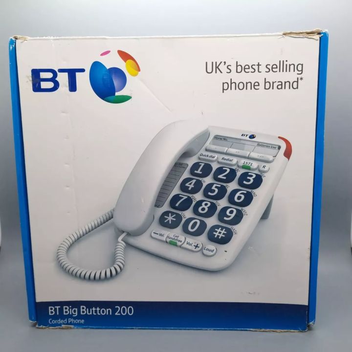 BT Big Button 200 v2 Corded Phone with Handsfree Speaker
