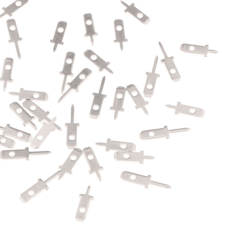 50Pcs Sliver 2.8 Inserts Plug Spring Terminal PCB Solder Lug Thickness 0.8mm One Legs PCB Welding Sheet