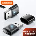 Toocki USB Bluetooth Adapter BT 5.1 Dongle Audio Receiver Speaker for PC Speaker Wireless Mouse Earphone Keyboard Music Transmit. 