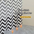 1pc Black White Wavy Stripe Artwork Geometric Shower Curtain Waterproof PEVA Modern Minimalist Bathroom Decor. 