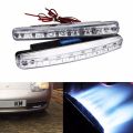 ANGRONG 1 Pair Car 8 LED White Guiding DRL Daytime Running Light Universal  Headlight Parking Lamp Super Bright 12V 7000K. 