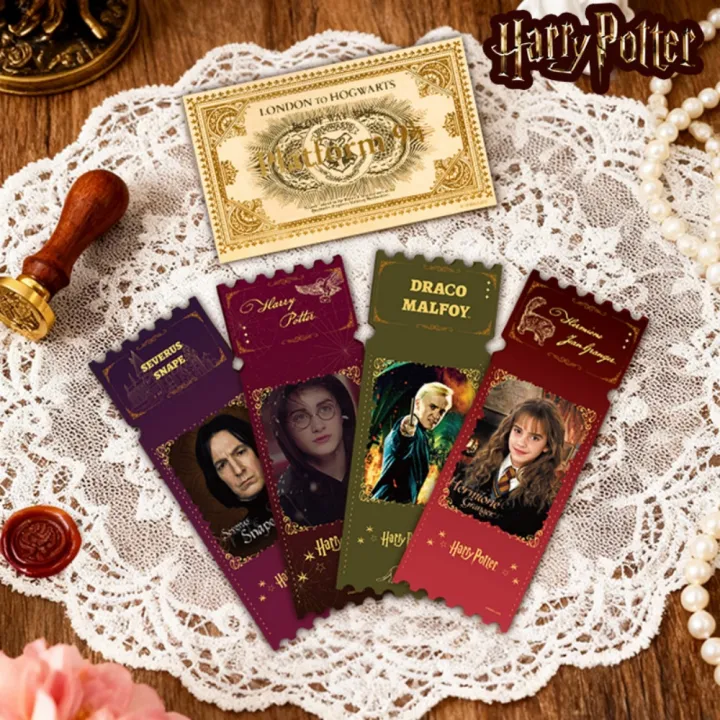 Genuine%20Harry%20Potter%20Hogwarts%20Commemorative%20Ticket%20Holder%20Set%20Hermione%20Malfoy%20Snape%20Merchandise%20Notes%20Bookmarks%20Stationery%20%20-%20Image%205