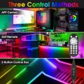 RGB LED Strip Lights with IC, 1 Roll 65.6Ft Addressable Dream LED Lights for Bedroom, App Control Color Chasing Strip Lights with Remote,Music Sync,400 LEDs,24V LED Light Strip for Room Home Bar Party. 