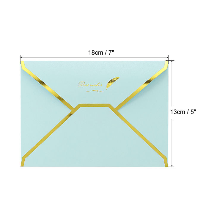 10Pcs%20V%20Flap%20Envelopes%207%20x%205''%20Luxury%20Style%20Gold%20Border%20Greeting%20Card%20Envelope%20for%20Invitations%20Weddings%20-%20Image%202