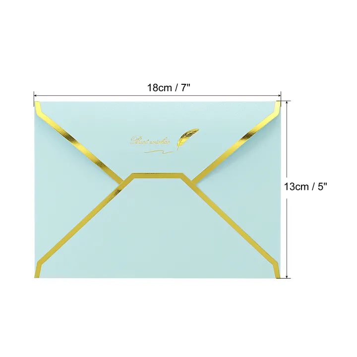 10Pcs%20V%20Flap%20Envelopes%207%20x%205''%20Luxury%20Style%20Gold%20Border%20Greeting%20Card%20Envelope%20for%20Invitations%20Weddings%20-%20Image%202