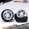Kicarmod 1/64 Model Car ABS Wheels with Tire Brake Disc Metal Rims Diameter 10mm Refitting Parts For Model Car.