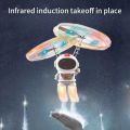 Levitating Luminous Flying Robot Astronaut Toy Aircraft Hand-Controlled Drone Interactive with Lights Outdoor Toys for Kids Gift. 