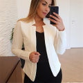 Women Thin White Blazers Autumn 2023 Female Summer Blazer Long Sleeve Open Stitch OL Womens Slim Coats Femme Ladies Black Tops. 