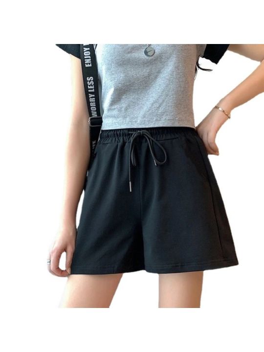 %20Summer%20Women%20Casual%20Shorts%20High%20Waist%20Loose%20Fit%20Drawstring%20Waist%20Solid%20Color%20Hot%20Pants%20-%20Image%207