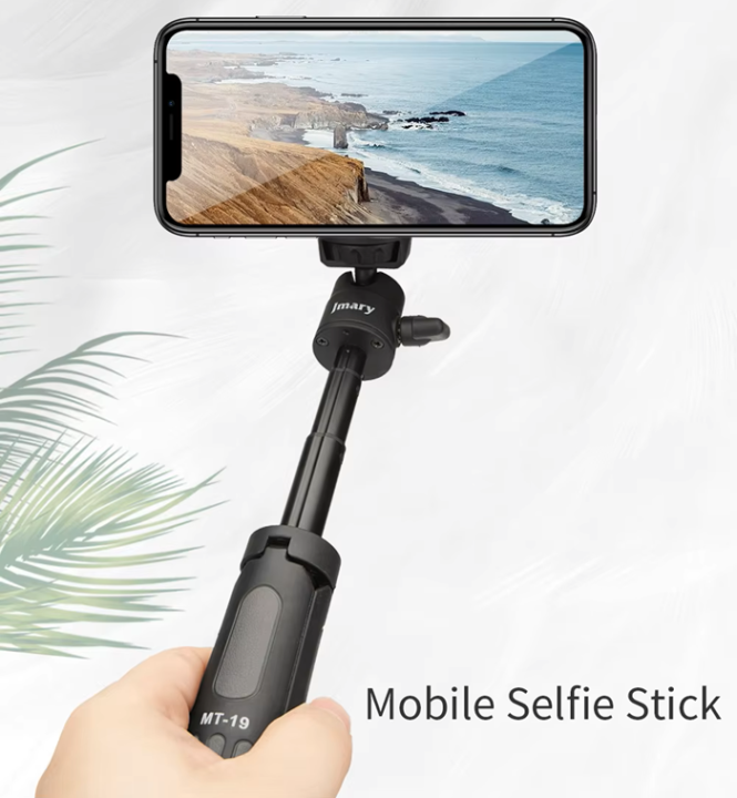 Jmary MT-19 Mini Tripod Stand with Universal Mobile Phone Holder and High quality aluminum alloy Ball-Head
