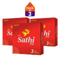 Sathi Plus Pack 3s in 1 pack and 9s in 3 pack. 