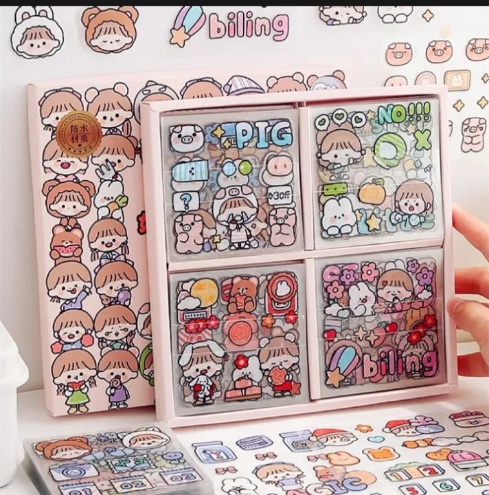 100PCS%20Cute%20Cartoon%20PET%20Waterproof%20Stickers%20Album%20Diary%20Journal%20Decorative%20Scrapbooking%20DIY%20Sticker%20With%20Box%20-%20Image%202