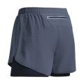 Men Fitness Built-in pocket sports Shorts Summer 2 In 1 Quick Dry Gym Beach shorts Running Double-deck Shorts Outdoor sweatpants. 