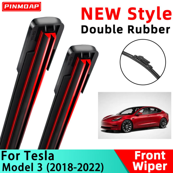 PINMOAP Double  Strip Wiper Suitable For Tesla Model 3 2018-2022 Car Windshield Wiper Blades 2018 2019 2020 2021 2022