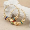 Retro Metal Crescent Earrings Bohemian Water Drop Tassel Earrings. 
