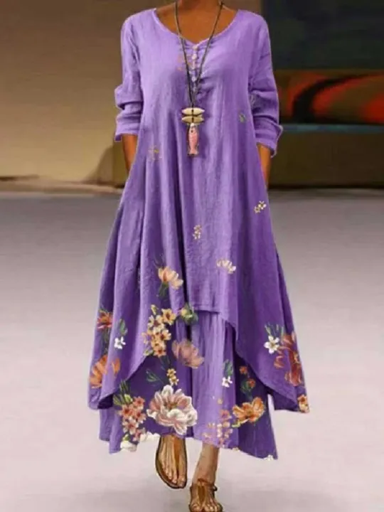2024%20New%20Fashion%20Trend%20Printed%20Long%20Sleeved%20Dress%20with%20Irregular%20Hem%20for%20Women%20-%20Image%205