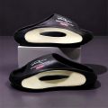 Lightweight EVA men's slide | Black and white cartoon design, exposed toes, comfortable all year round, casual indoor/outdoor us. 