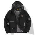 Men's Winter Hooded Parker Windproof Jacket Removable Hood Multiple Embroidered Badges Thick Warm Lined Outdoor Casual Jacket.