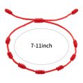 2 Pieces Red String Handmade Bracelets Black Cord Bracelet Adjustable Kabbalah Red Knot String Bracelet Amulet for Protection.