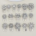 2PCS Luxulry Rhinestone Pearl Round Cufflinks for Women Shirt Button Covers Fashion Jewelry Decoration Clothes Accessories.