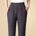 Plus size 8XL Autumn Women Trousers Oversize Elastic High Waist Loose Casual Pants Middle-aged Female Winter Warm Stretch Pants.