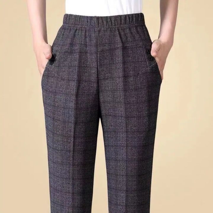 Plus%20size%20%208XL%20Autumn%20Women%20Trousers%20Oversize%20Elastic%20High%20Waist%20Loose%20Casual%20Pants%20Middle-aged%20Female%20Winter%20Warm%20Stretch%20Pants%20-%20Image%206