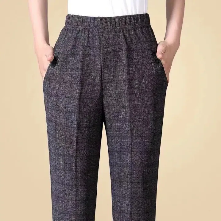 Plus%20size%20%208XL%20Autumn%20Women%20Trousers%20Oversize%20Elastic%20High%20Waist%20Loose%20Casual%20Pants%20Middle-aged%20Female%20Winter%20Warm%20Stretch%20Pants%20-%20Image%206
