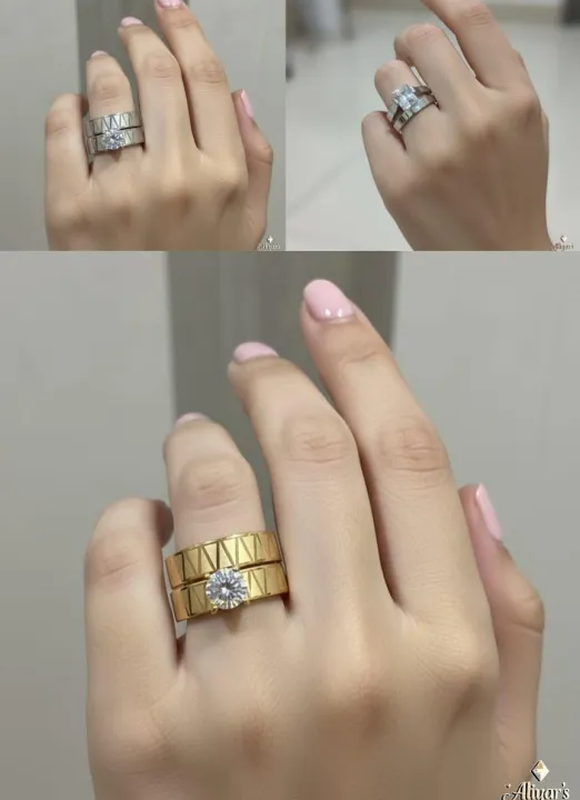 Premium Zarcon Couple Ring Set – Stainless Steel | Stylish Matching ...