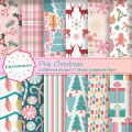 12pcs Retro Christmas Scrapbook Paper,Christmas Tree Design Single Sided DIY Craft Paper For Journal Card Making Gift Decoration. 