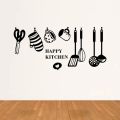 Happy Kitchen Wall Sticker for Kitchen Decoration (18 by 36 inches). 